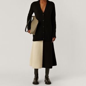 Classic Black Josef V-Neck Cashmere Cardigan